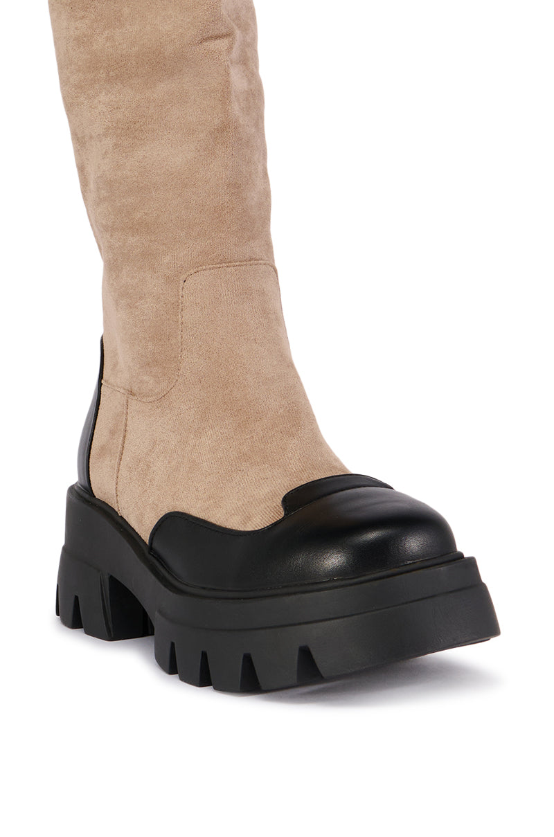 Full View Azalea Wang Dalila Color Blocked Flatform Boot view 7