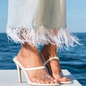 Front View Azalea Wang Dance With Me Stiletto Sandal In White