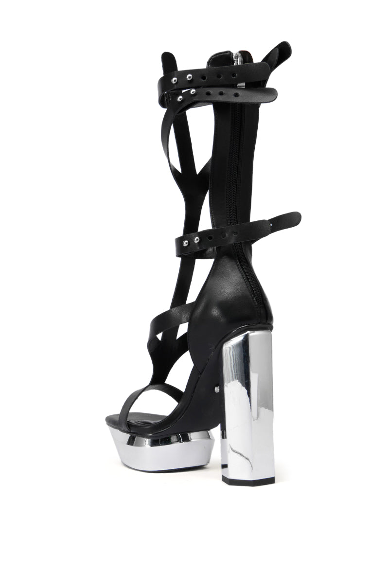 Detail View Azalea Wang Darcelle Black Edgy Platform Sandal