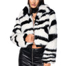 Front View Azalea Wang Dayanne Faux Fur Zebra Coat