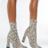 Front View Azalea Wang Dazed By Your Smile Bootie In White Snake