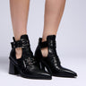 Front View Azalea Wang Deegan Black Buckle Bootie