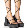 Front View Azalea Wang Deirdre Embellished Chunky Sandal