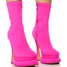 Front View Azalea Wang Delanie Fuchsia Bootie