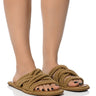 Front View Azalea Wang Delores Rope Upper Sandal In Nude