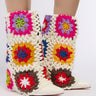 Front View Azalea Wang Delwyn Crochet Bootie In Multi