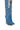 Full View Azalea Wang Denim And Diamonds Knee High Stiletto Western Boot In Denim