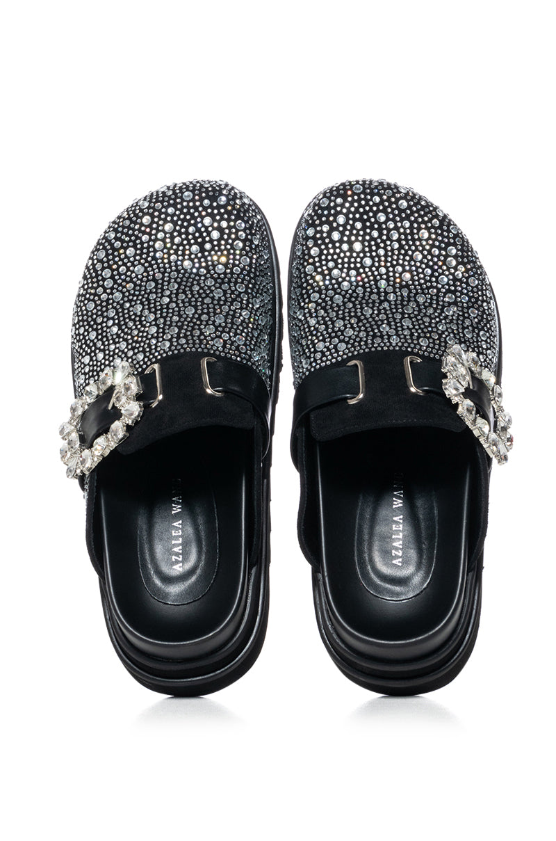 Side View Azalea Wang Desdemona Black Flat