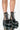 Front View Azalea Wang Diamond Drip Flatform Bootie In Black