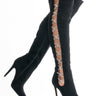 Front View Azalea Wang Diamond Everything Stiletto Boot In Black