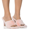 Front View Azalea Wang Dickinson Fur Mule In Pink