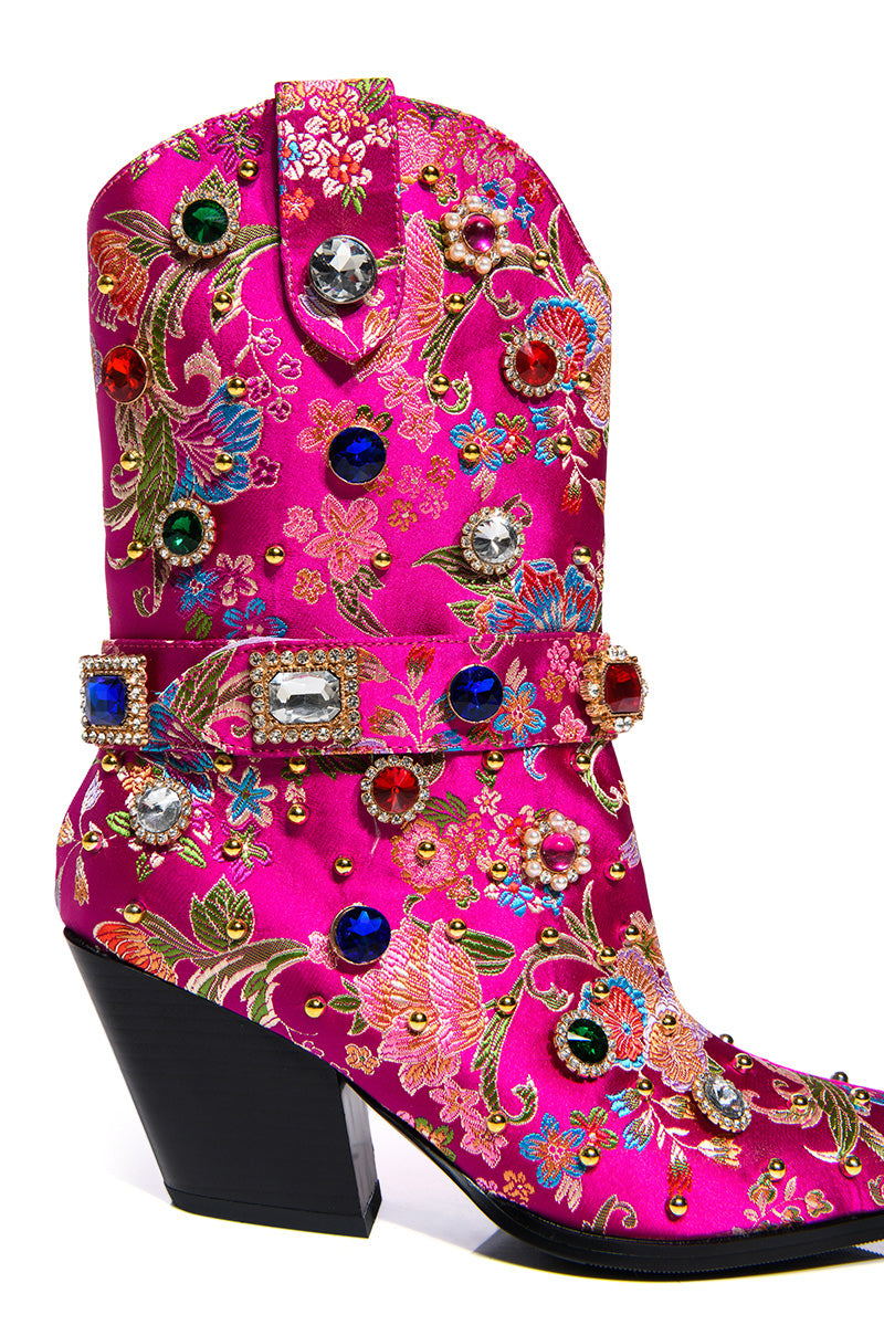Full View Azalea Wang Diligent Embellished Bootie In Pink