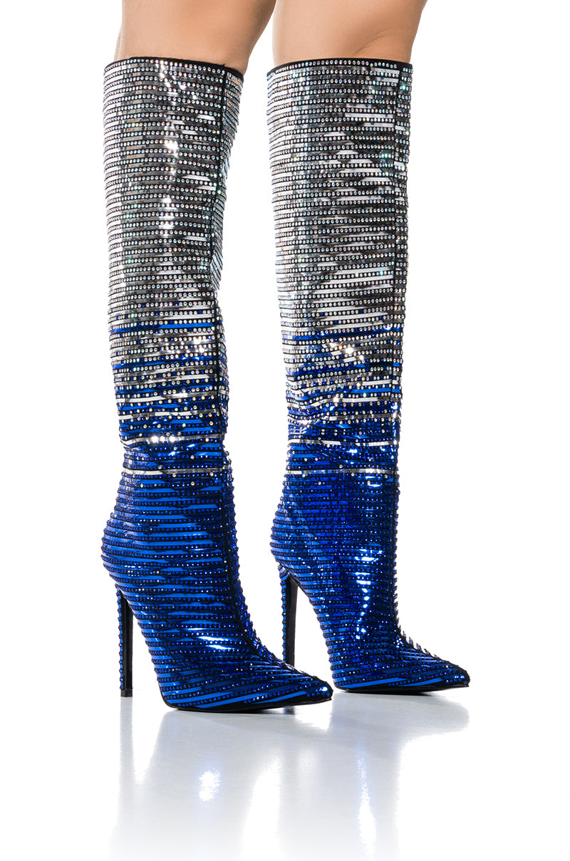 AZALEA WANG DISCOTECA BLUE SEQUIN BOOT view 0