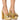 Front View Azalea Wang Do Not Disturb Embellished Bow Chunky Sandal In Gold