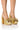 Front View Azalea Wang Do Not Disturb Embellished Bow Chunky Sandal In Gold