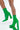 Front View Azalea Wang Do Your Worst Chunky Heel Bootie In Green