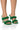 Front View Azalea Wang Domitilla Slip On Stiletto Sandal In Green