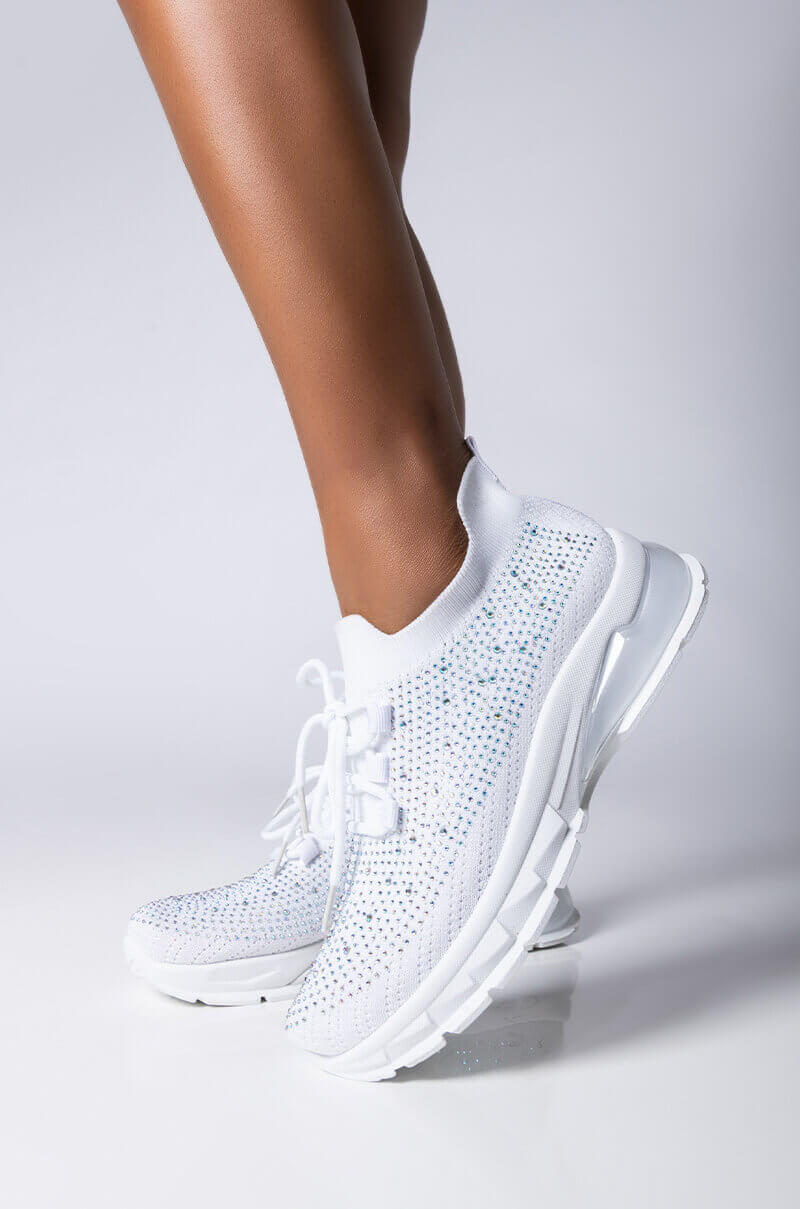 AZALEA WANG DON'T STOP NOW FLATFORM SNEAKER IN WHITE view 0