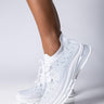 Front View Azalea Wang Dont Stop Now Flatform Sneaker In White in White