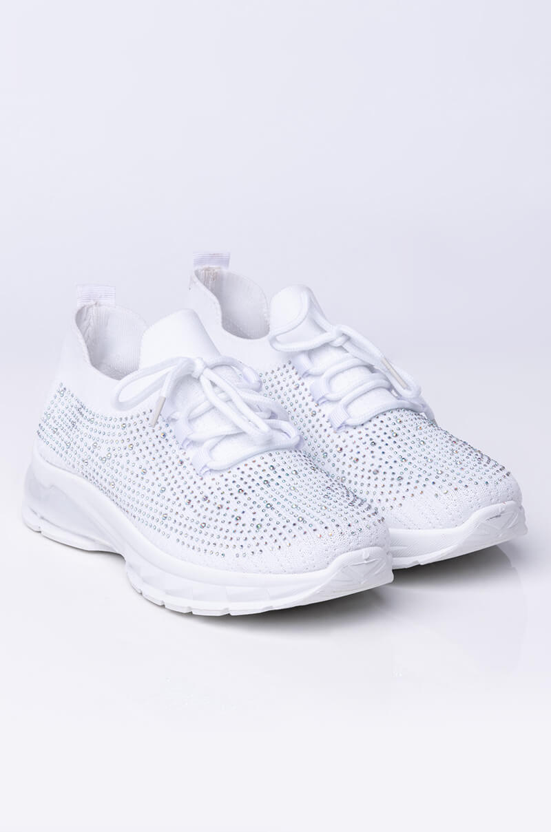 Detail View Azalea Wang Dont Stop Now Flatform Sneaker In White in White