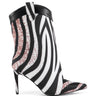 Back View Azalea Wang Doodle Multi Western Topline Zebra Boot