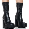 Front View Azalea Wang Dragonet Black Chunky Bootie