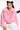 Front View Azalea Wang Drew Faux Fur Bomber With Rib Trim In Pink