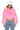 Side View Azalea Wang Drew Faux Fur Bomber With Ribbed Knit Trim In Pink