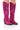 Front View Azalea Wang Driven Rhinestone Western Boot In Fuchsia