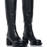 Front View Azalea Wang Duana Black Round Platform Boot