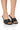 Front View Azalea Wang Eartha Embellished Fishnet Sandal In Black