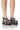 Front View Azalea Wang Eastona Black Embellished Chunky Sandal