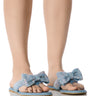 Front View Azalea Wang Eileen Embellished Filp Flop Sandal In Denim