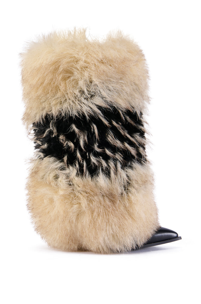 AZALEA WANG EKKO MULTI FUR STILETTO BOOT view 0