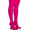 Front View Azalea Wang Elevate Thigh High Stretch Suede Boot In Pink