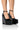 Front View Azalea Wang Elise Pointed Toe Platform Wedge Pump In Black