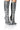 Front View Azalea Wang Eloise Rhinestone Stiletto Boot In Silver