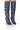 Front View Azalea Wang Ember Rhinestone Denim Stiletto Boot In Multi