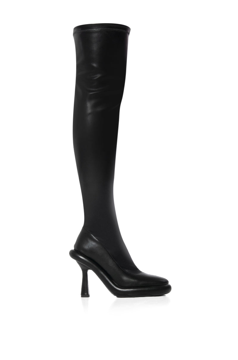 Side View Azalea Wang Emerie Black Boot