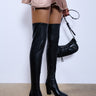 Front View Azalea Wang Eraqus Black Over The Knee Chunky Boot