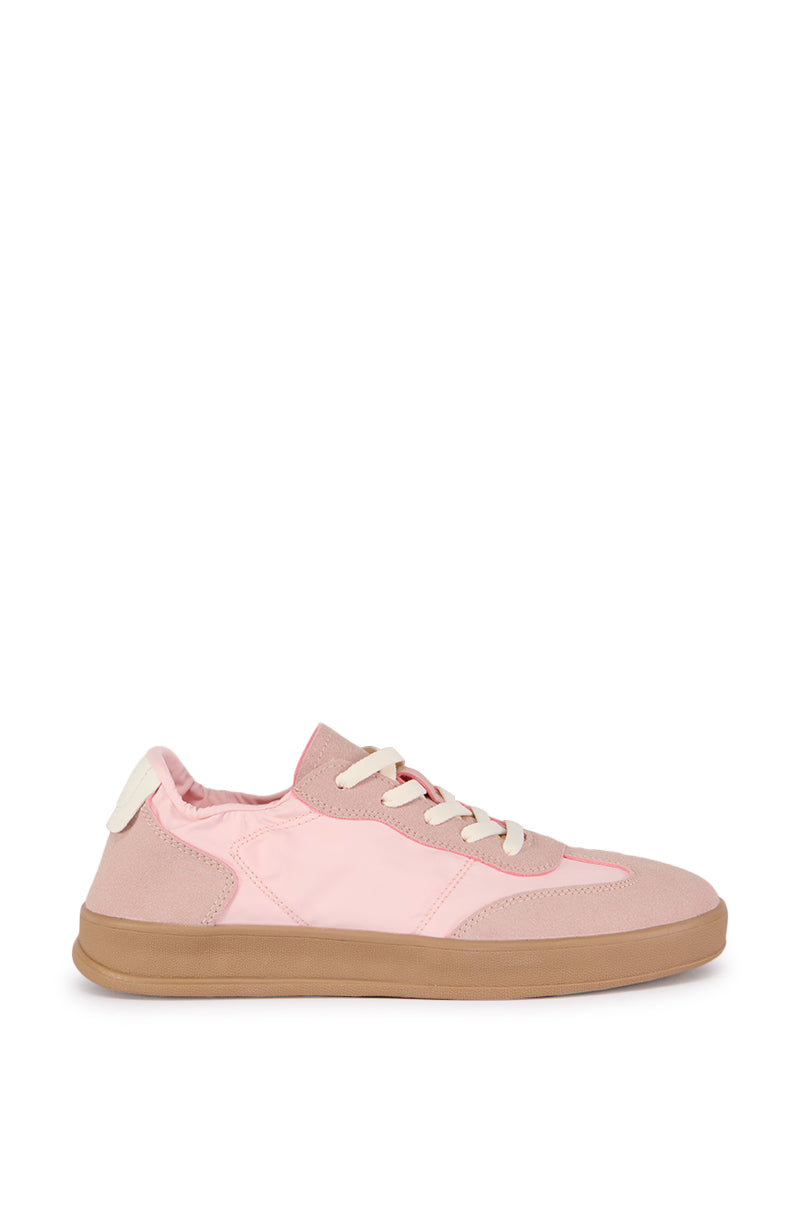 Side View Azalea Wang Esmie Pink Sneaker