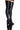 Front View Azalea Wang Estella Thigh High Stretch Chunky Heel Boot In Black