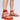 Front View Azalea Wang Evette Orange Woven Sandal