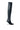 Side View Azalea Wang Fashion Forward Stretch Thigh High Wedge Boot In Black