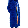 Front View Azalea Wang Faux Fur Panel Hooded Trench In Blue