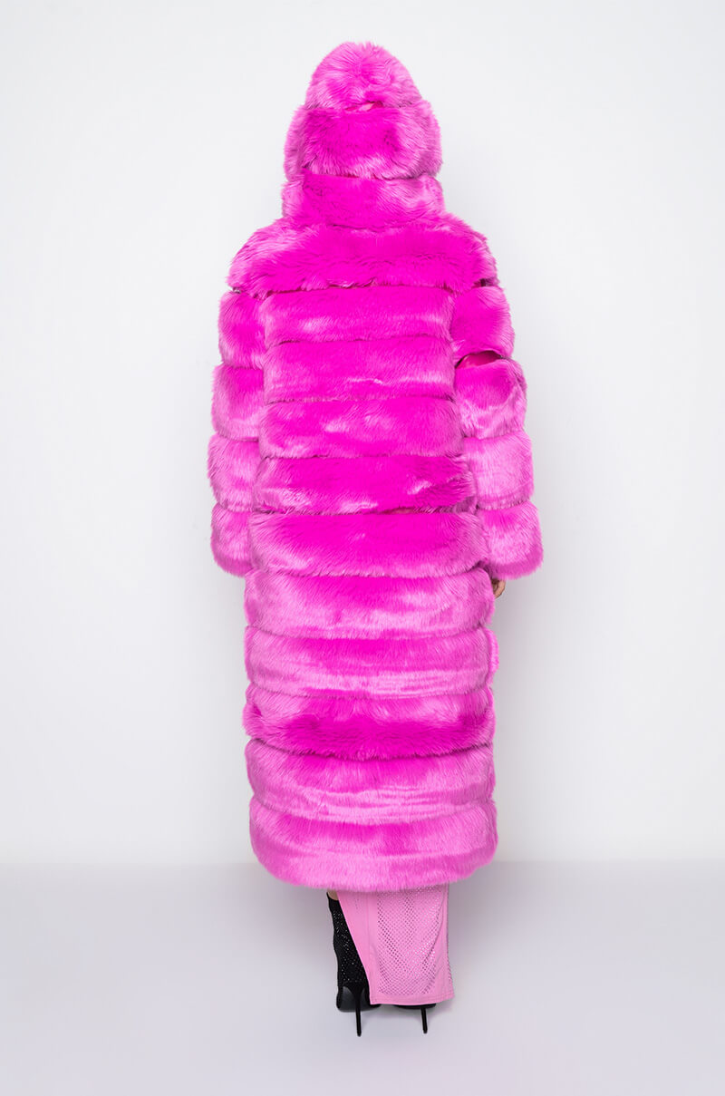 Full View Azalea Wang Faux Fur Panel Hooded Trench
