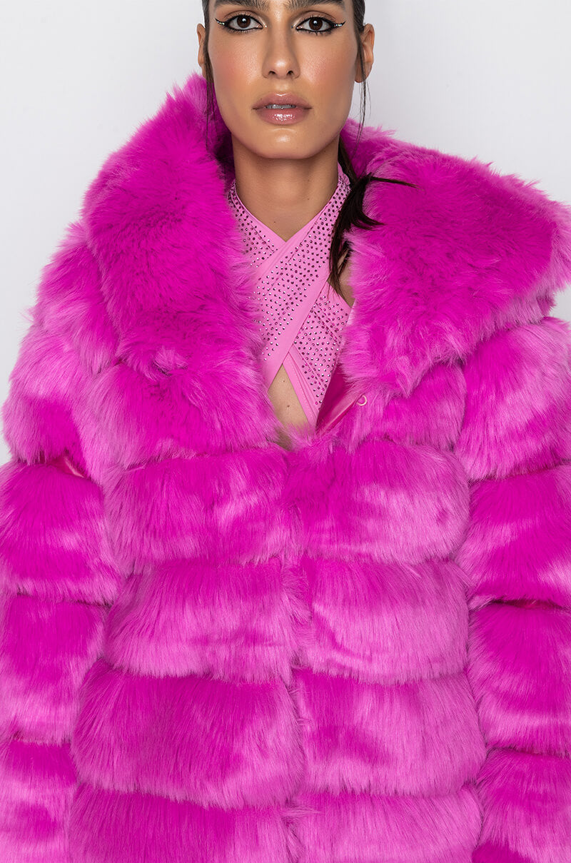 Extra View Azalea Wang Faux Fur Panel Hooded Trench