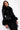 Front View Azalea Wang Faux Fur Trim Peplum Moto in Black