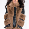 Front View Azalea Wang Faux Fur Trimmed Moto Jacket