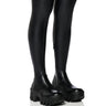 Front View Azalea Wang Favored Stretch Pu Thigh High Boot In Black